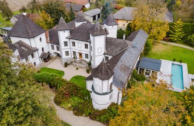 Château à vendre 4693 Desselbrunn, Oberösterreich, Die Südwestansicht samt Poolanlage